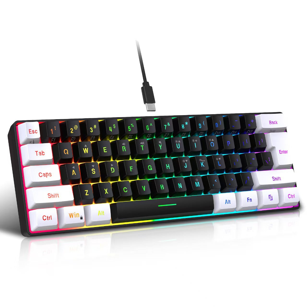 61-Key RGB Wired Keyboard & Mouse Combo