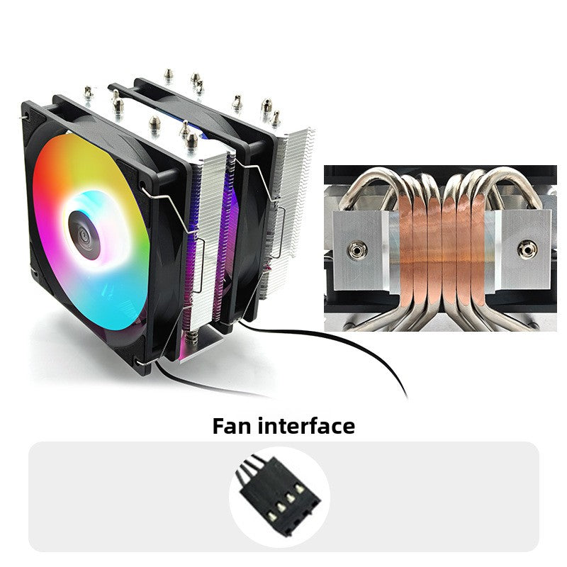 Dual Tower RGB CPU Cooler with Fan Control
