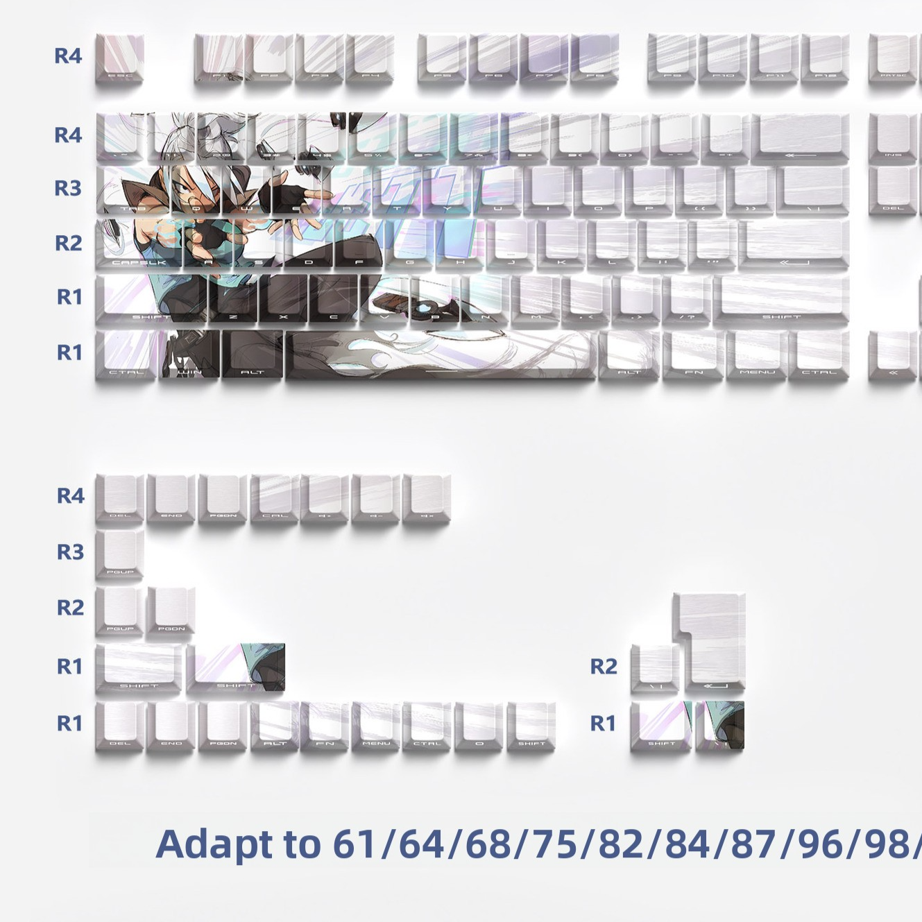 129-Key Custom Mechanical Keyboard Keycaps