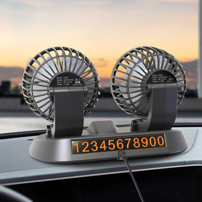 Dual-Head Car Cooling Fan