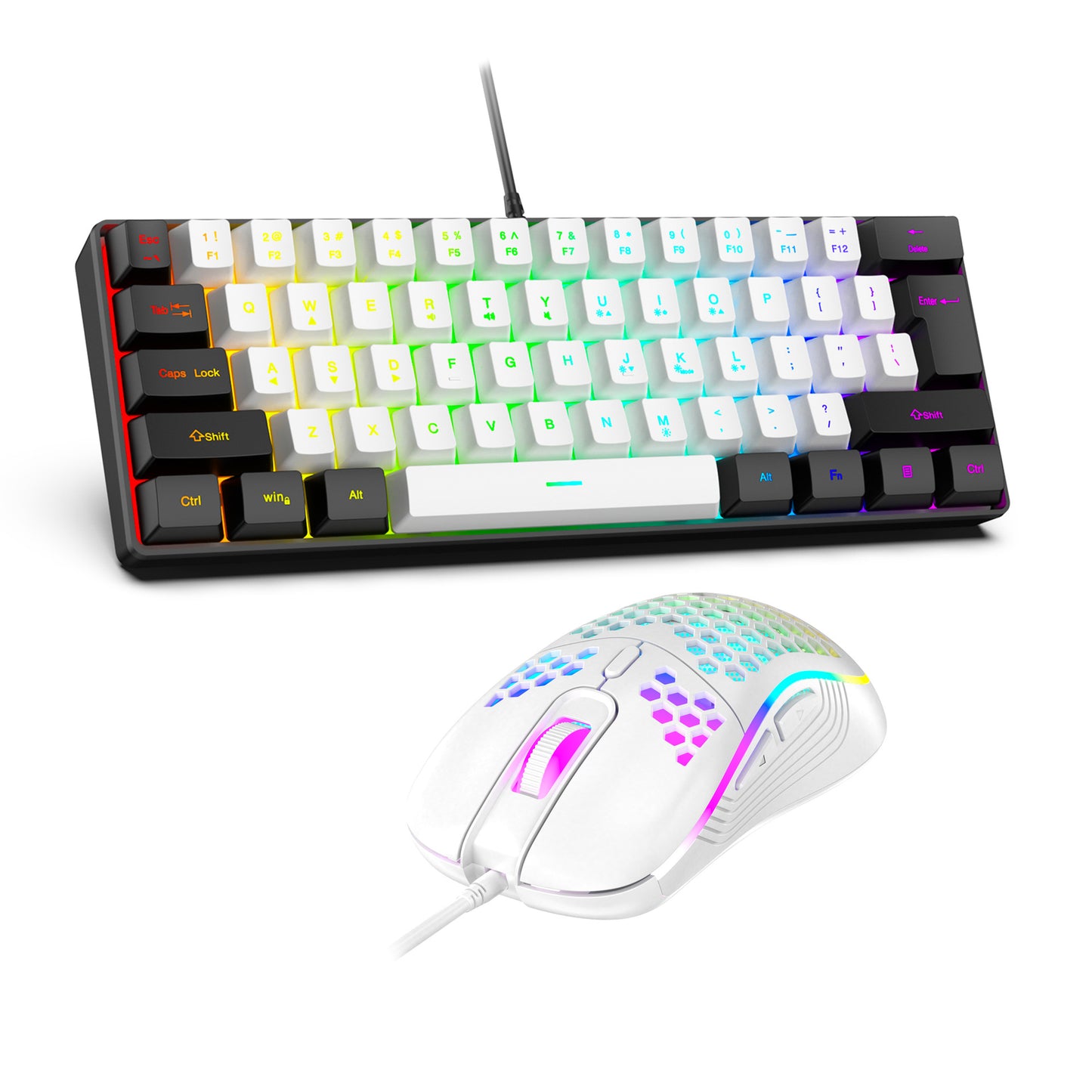 61-Key RGB Wired Keyboard & Mouse Combo