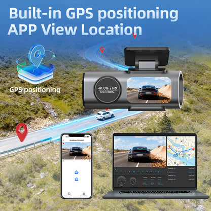 4K Dual Dash Cam WiFi GPS