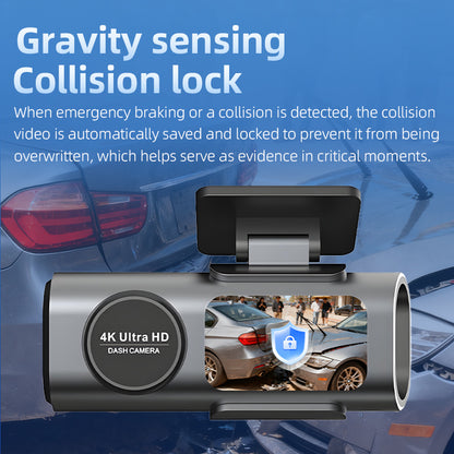 4K Dual Dash Cam WiFi GPS