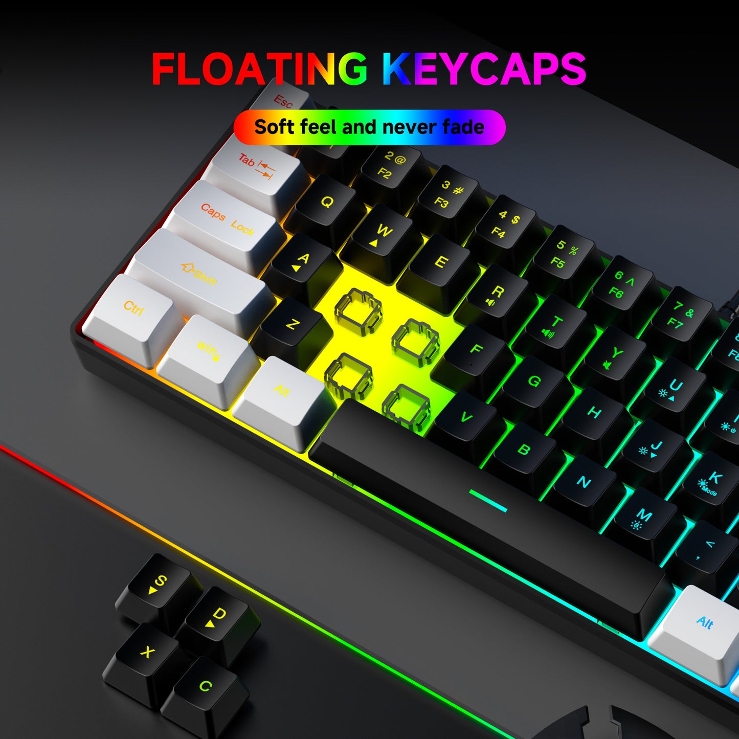61-Key RGB Wired Keyboard & Mouse Combo