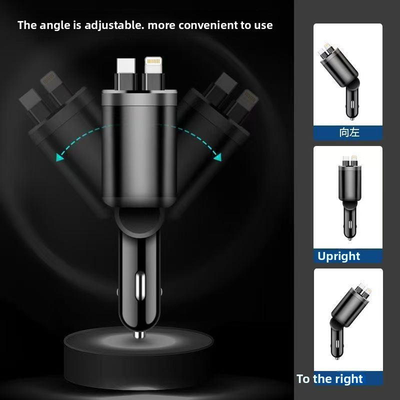 120W Retractable Car Charger Dual Port