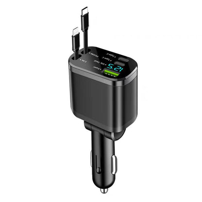 120W Retractable Car Charger Dual Port