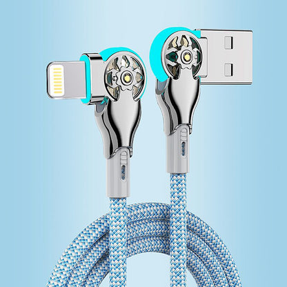 Swivel Braided Fast Charging Cable with LED