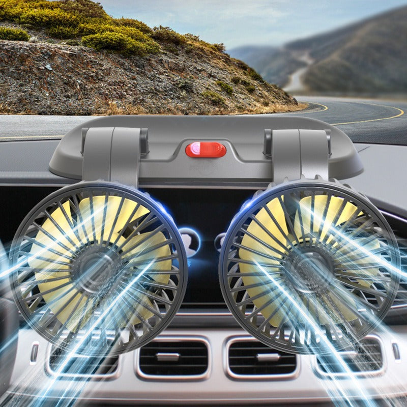 Dual-Head Car Cooling Fan
