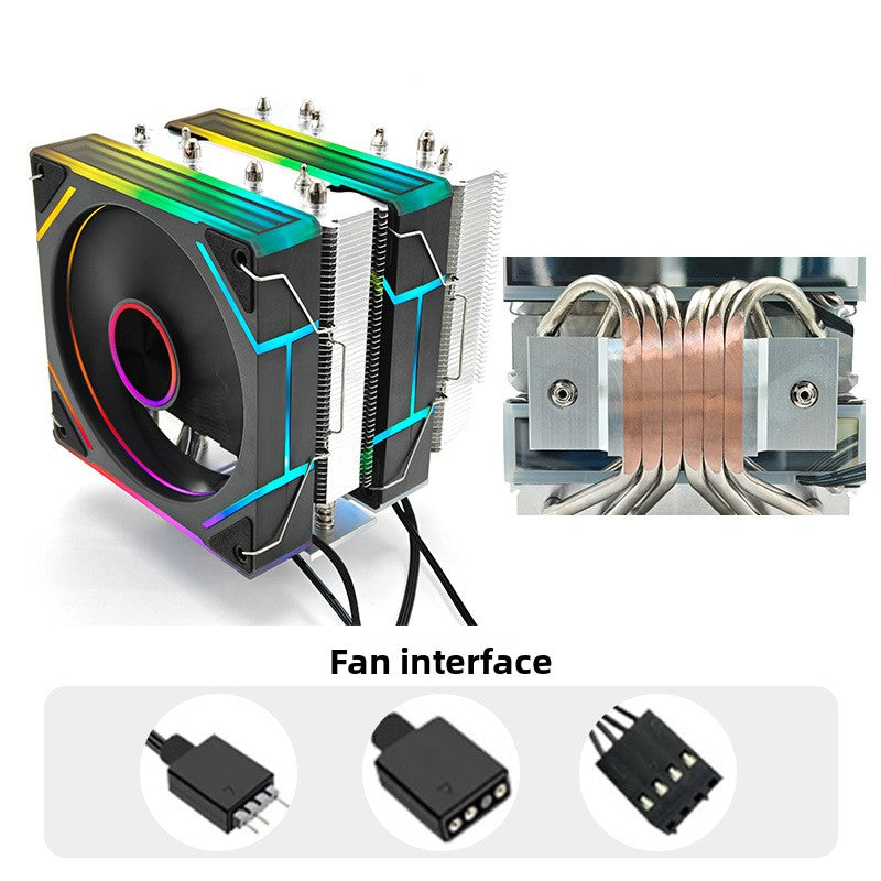 Dual Tower RGB CPU Cooler with Fan Control