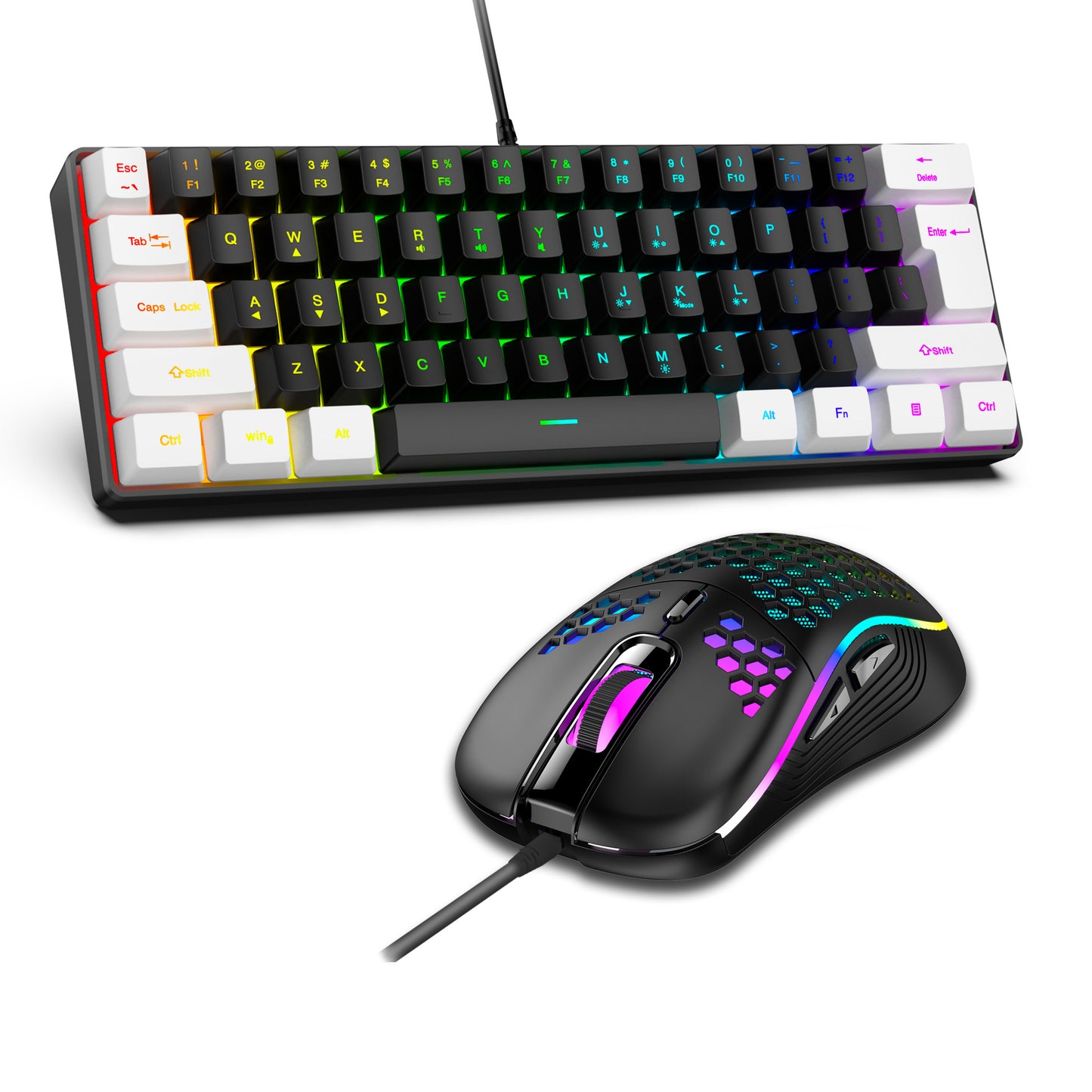 61-Key RGB Wired Keyboard & Mouse Combo