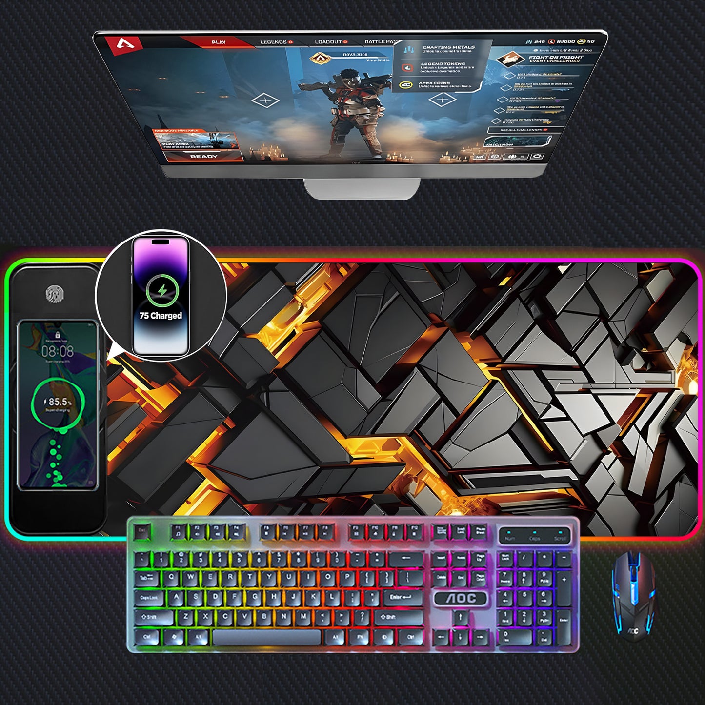 RGB Wireless Charging Mouse Pad