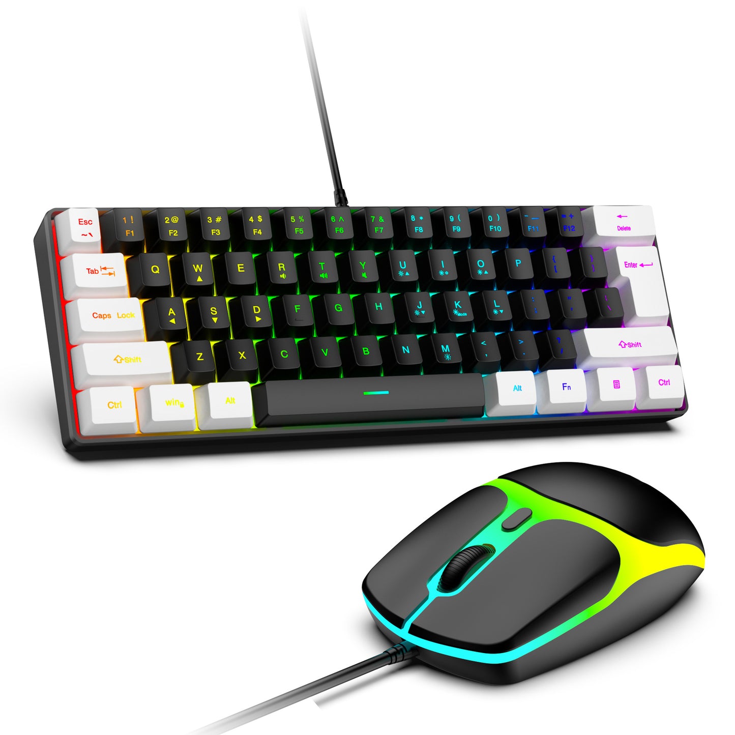 61-Key RGB Wired Keyboard & Mouse Combo