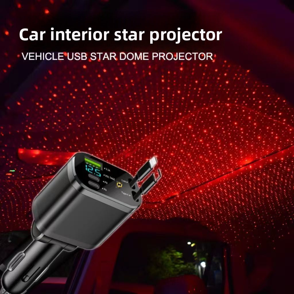 120W Retractable Car Charger Dual Port
