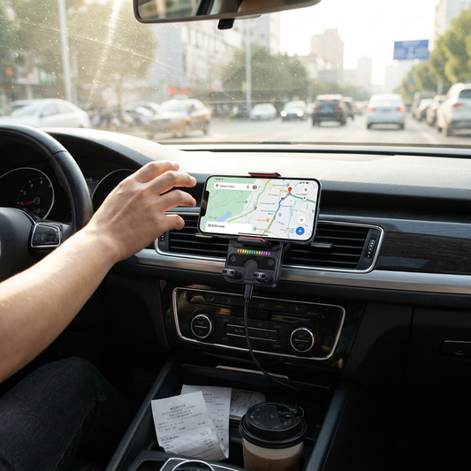 Magnetic Car Phone Holder with Wireless Charging lifestyle